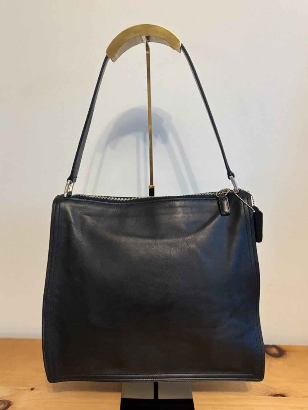 Vintage Coach Monterey Hobo Bag. Black Leather, Silver Hardware, #6143 - Picture 2 of 13